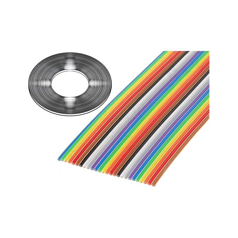Cablu bandă 1,27mm Cu 26x28AWG PVC 30.5m | Electronic-mag.ro | Componente Electronice