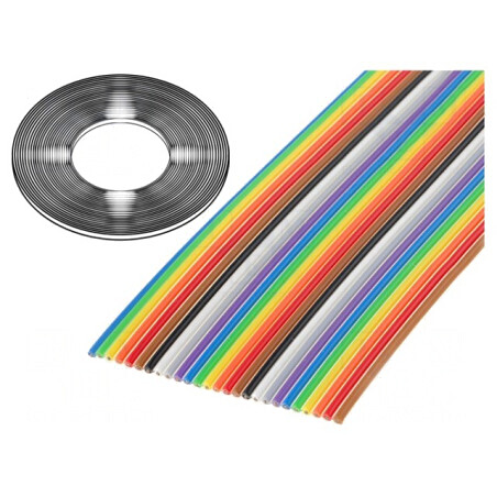 Cablu bandă 1,27mm Cu 26x28AWG PVC 30.5m | Electronic-mag.ro | Componente Electronice