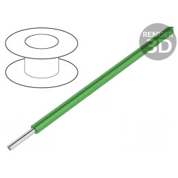 Cablu HookUp Wire PTFE Verde 30AWG 30.5m 250V