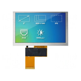 Afișaj TFT 5" 800x480 LED 120,7x75,8mm | Electronic-mag.ro | Componente Electronice