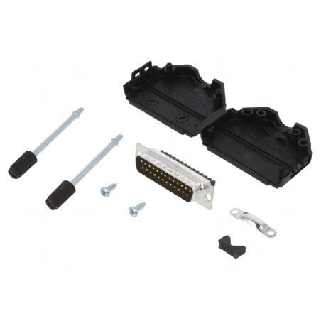 Conector D-Sub 25-Pin Tată Drept cu Șurub | Electronic-mag.ro | Componente Electronice