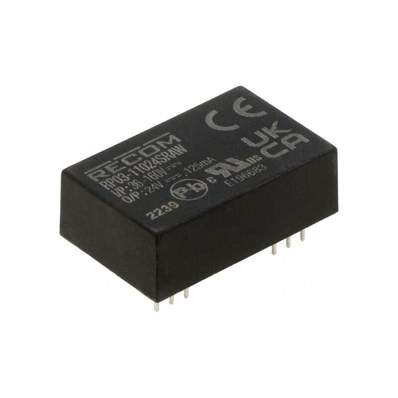 Convertor DC/DC 3W 36-160V la 24V 125mA DIP24 | Electronic-mag.ro | Componente Electronice