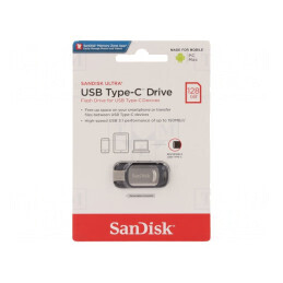 Pendrive | USB 3.1 | 128GB | R: 130MB/s | USB C | ULTRA | 