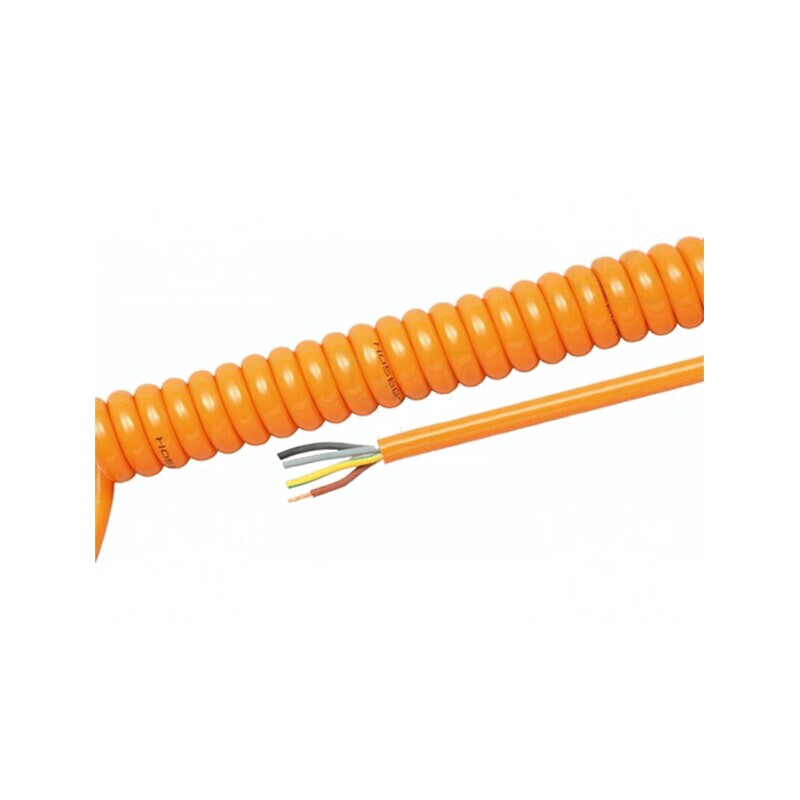 Cablu spiralat neecranat PUR portocaliu 3G2,5mm2 | Electronic-mag.ro | Componente Electronice
