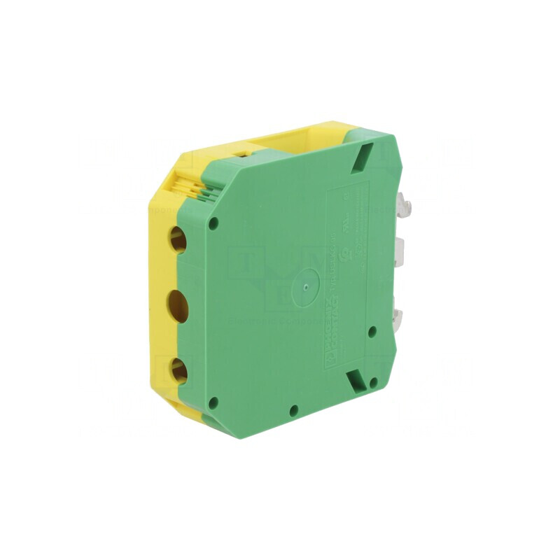 Conector Șine 25-95mm2 1 Pista 2 Borne Galben-Verde | Electronic-mag.ro | Componente Electronice