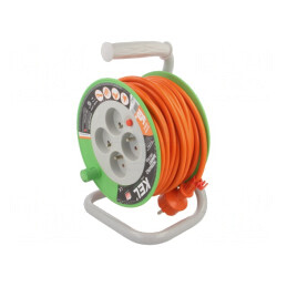 Prelungitor Alimentare 4 Prize PVC Portocaliu 15m | Electronic-mag.ro | Componente Electronice