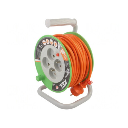 Prelungitor Alimentare 4 Prize PVC Portocaliu 15m | Electronic-mag.ro | Componente Electronice