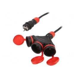 Prelungitor Negru 3 Prize 5m 16A | Electronic-mag.ro | Componente Electronice