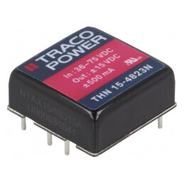 Convertor DC/DC 15W 36-75V la 15V/-15V THN 15-4823N | Electronic-mag.ro | Componente Electronice