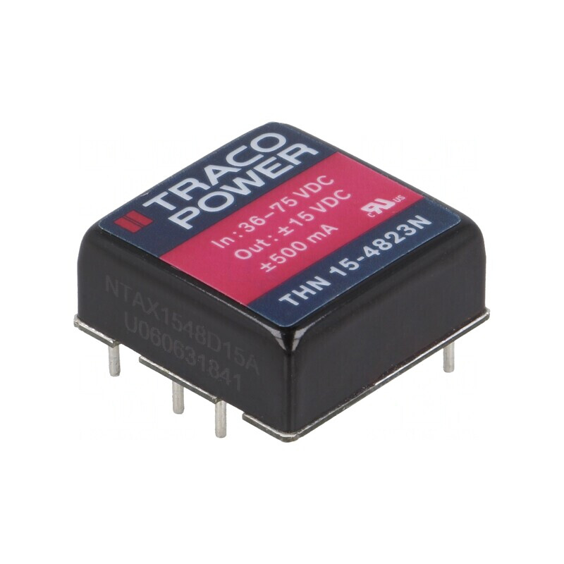 Convertor DC/DC 15W 36-75V la 15V/-15V THN 15-4823N | Electronic-mag.ro | Componente Electronice Convertor DC/DC 15W 36-75V la 15V/-15V THN 15-4823N | Electronic-mag.ro | Componente Electronice