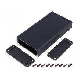 Carcasă Aluminiu Neagră IP54 84x160x28mm | Electronic-mag.ro | Componente Electronice
