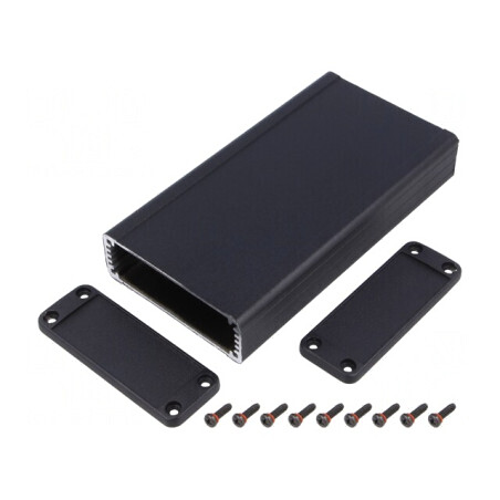 Carcasă Aluminiu Neagră IP54 84x160x28mm | Electronic-mag.ro | Componente Electronice