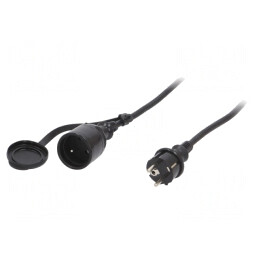 Prelungitor Alimentare 25m Negru 16A | Electronic-mag.ro | Componente Electronice