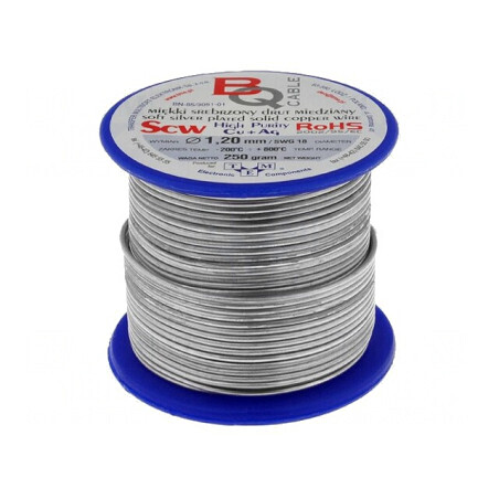Sârmă de cupru argintată 1,2mm 250g | Electronic-mag.ro | Componente Electronice