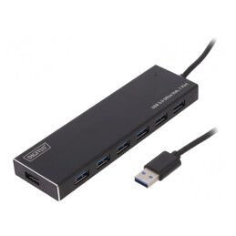 Hub USB 3.0 Negru 7 Porturi 5Gbps | Electronic-mag.ro | Componente Electronice