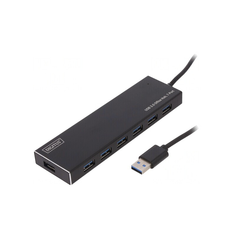 Hub USB 3.0 Negru 7 Porturi 5Gbps | Electronic-mag.ro | Componente Electronice