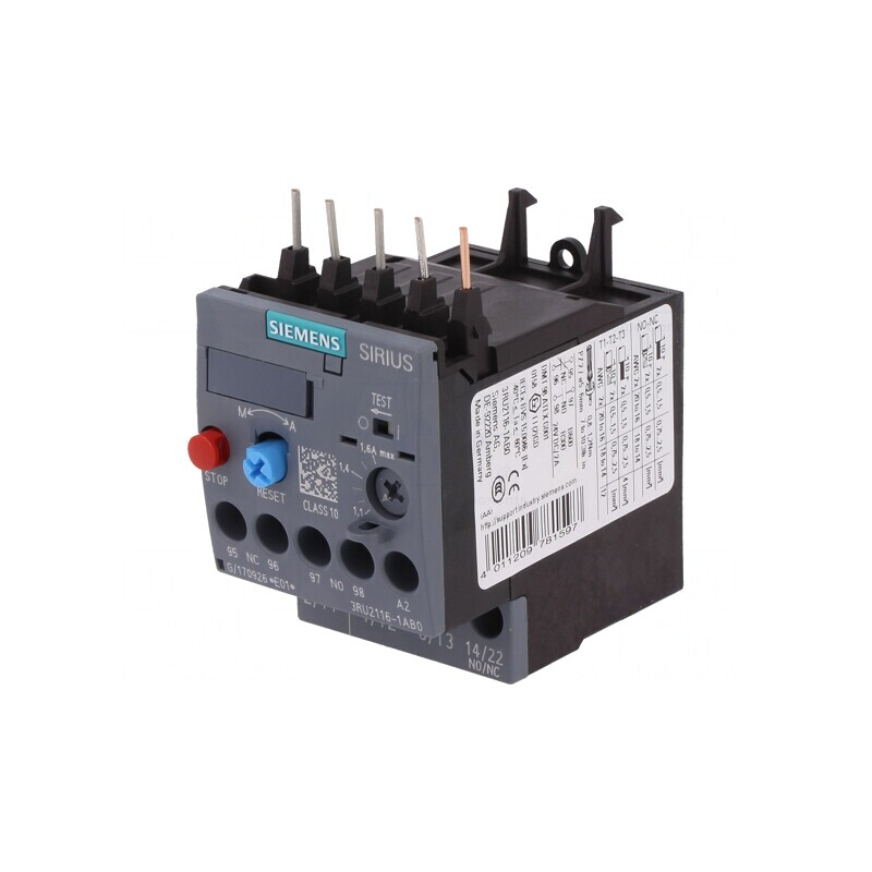 Releu Termic 3RT20 S00 Cleme Șurub 3RU2116-1AB0 | Electronic-mag.ro | Componente Electronice