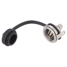 Soclu USB A pentru montare pe panou IP54 | Electronic-mag.ro | Componente Electronice