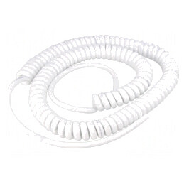 Cablu spiralat 3G1,5mm2 PUR alb 1m | Electronic-mag.ro | Componente Electronice