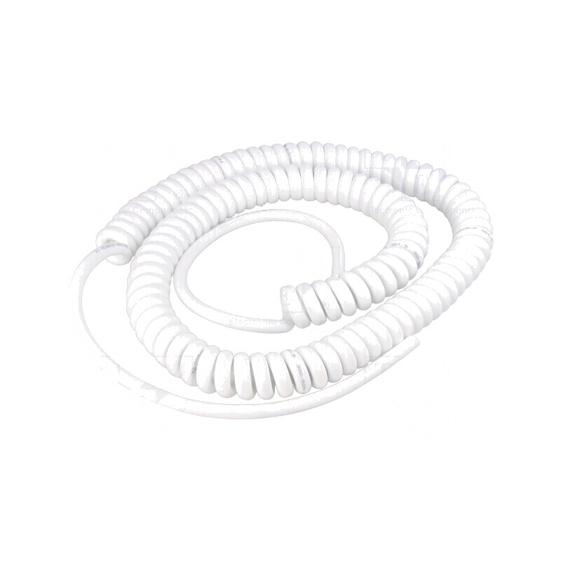 Cablu spiralat 3G1,5mm2 PUR alb 1m | Electronic-mag.ro | Componente Electronice