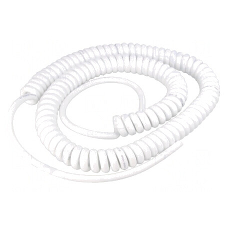Cablu spiralat 3G1,5mm2 PUR alb 1m | Electronic-mag.ro | Componente Electronice