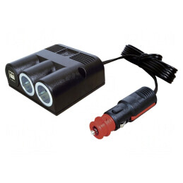 Adaptor Auto Dublu USB și Brichetă Negru