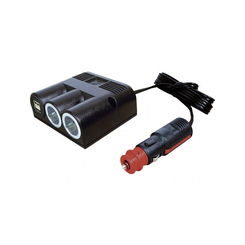 Adaptor Auto Dublu USB și Brichetă Negru | Electronic-mag.ro | Componente Electronice