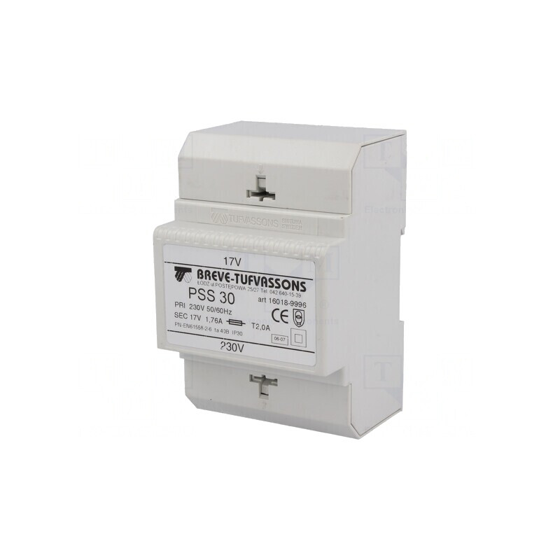 Transformator de alimentare 30VA 230V 17V cu bandă de cleme | Electronic-mag.ro | Componente Electronice