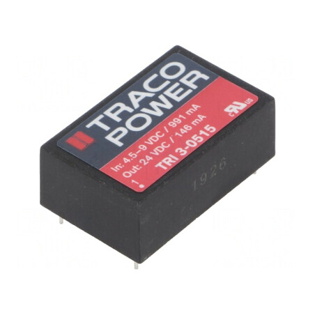 Convertor DC/DC 3,5W 4,5-9V la 24VDC 146mA TRI 3-0515 | Electronic-mag.ro | Componente Electronice