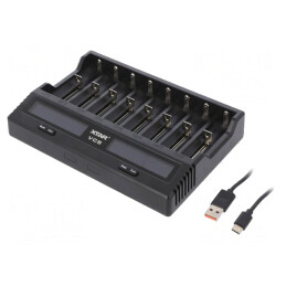 Încărcător baterii reîncărcabile Li-Ion/Ni-Cd/Ni-MH VC8 | Electronic-mag.ro | Componente Electronice