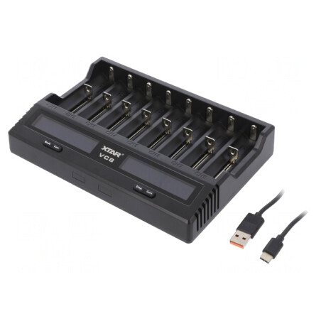 Încărcător baterii reîncărcabile Li-Ion/Ni-Cd/Ni-MH VC8 | Electronic-mag.ro | Componente Electronice