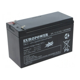 Baterie plumb-acid 12V 7,2Ah AGM fără întreținere | Electronic-mag.ro | Componente Electronice
