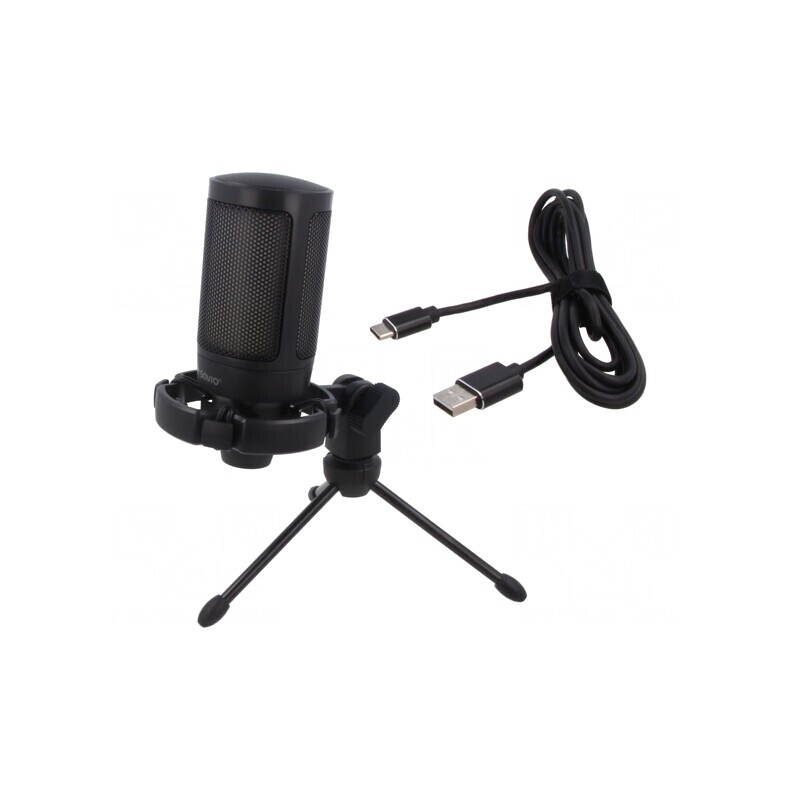 Microfon USB cu Cablul 1,8m Negru/Roșu PnP | Electronic-mag.ro | Componente Electronice