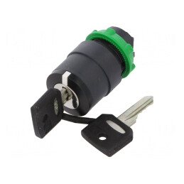 Comutator Rotativ cu Cheie 22mm 3 Poziții Negru | Electronic-mag.ro | Componente Electronice