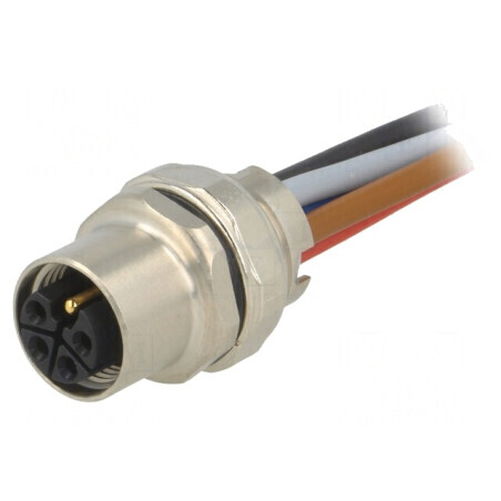 Soclu M12 PIN 5 Mamă cu Cabluri 63V 12A | Electronic-mag.ro | Componente Electronice