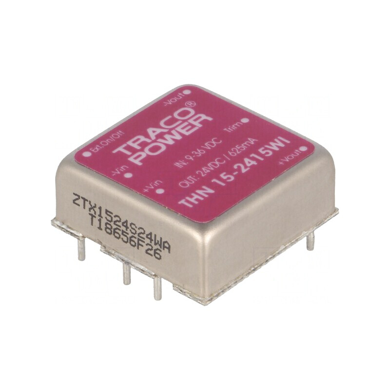 Convertor DC/DC 15W 9-36V la 24V 625mA THN 15-2415WI | Electronic-mag.ro | Componente Electronice Convertor DC/DC 15W 9-36V la 24V 625mA THN 15-2415WI | Electronic-mag.ro | Componente Electronice