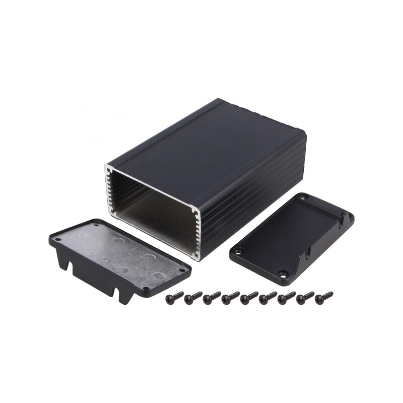 Carcasă Aluminiu Neagră IP54 84x120x44mm | Electronic-mag.ro | Componente Electronice