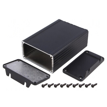 Carcasă Aluminiu Neagră IP54 84x120x44mm | Electronic-mag.ro | Componente Electronice