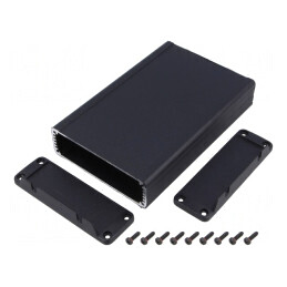 Carcasă Aluminiu Neagră IP54 104x160x32mm | Electronic-mag.ro | Componente Electronice