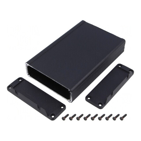 Carcasă Aluminiu Neagră IP54 104x160x32mm | Electronic-mag.ro | Componente Electronice