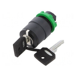 Comutator Rotativ cu Cheie 22mm 3 Poziții Negru | Electronic-mag.ro | Componente Electronice