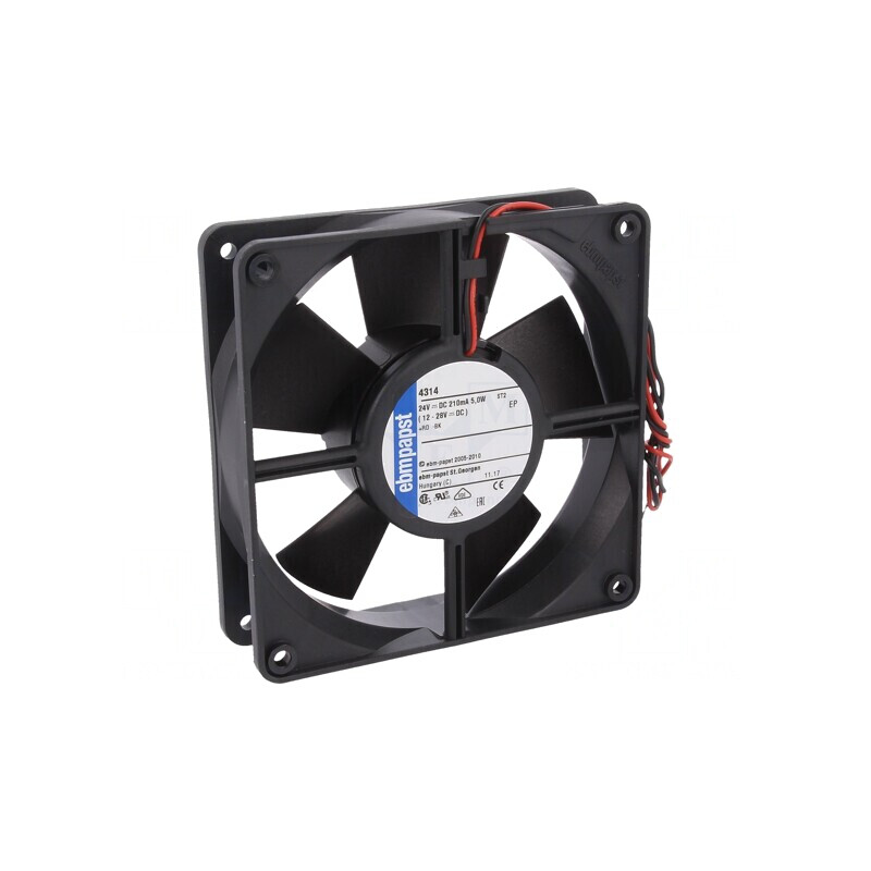 Ventilator axial DC 24V 119x119x32mm 170m3/h 45dBA cu rulment | Electronic-mag.ro | Componente Electronice