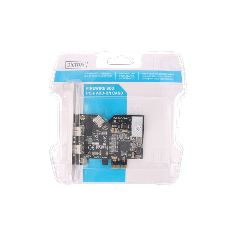 PCIe 9pin Firewire Card 800Mbps | Electronic-mag.ro | Componente Electronice