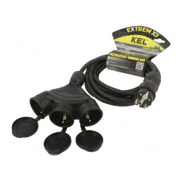 Prelungitor Alimentare 3 Prize Negru 5m 16A | Electronic-mag.ro | Componente Electronice