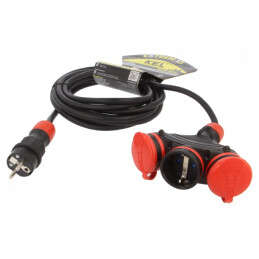 Prelungitor alimentare 5m negru 3 prize 16A | Electronic-mag.ro | Componente Electronice