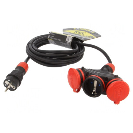 Prelungitor alimentare 5m negru 3 prize 16A | Electronic-mag.ro | Componente Electronice