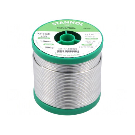 Sârmă de Lipit fără Plumb 1,5mm 0,5kg 227°C | Electronic-mag.ro | Componente Electronice