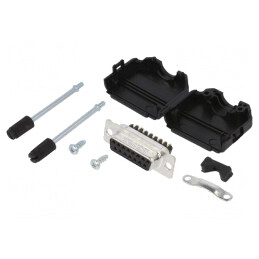 Conector D-Sub 15-Pin Mamă Drept cu Terminal Șurub pe Cablu | Electronic-mag.ro | Componente Electronice