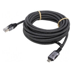 Cablu USB 3.1 RJ45 USB C 15m Negru/Gri | Electronic-mag.ro | Componente Electronice