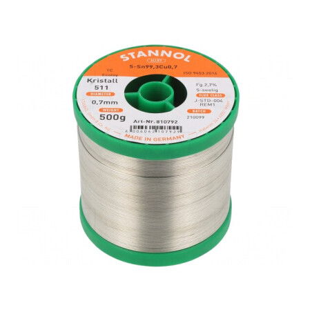 Sârmă de lipit fără plumb 700um 0,5kg | Electronic-mag.ro | Componente Electronice